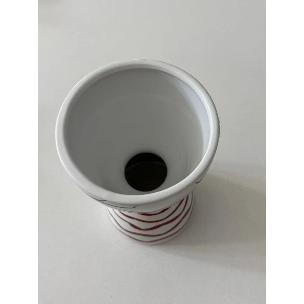 Lady Head Large Vase Planter Ceramic‎ White Black Red 9